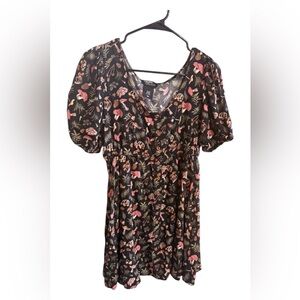 Hot Topic (thorn and fable) Black Floral Mushroom Dress